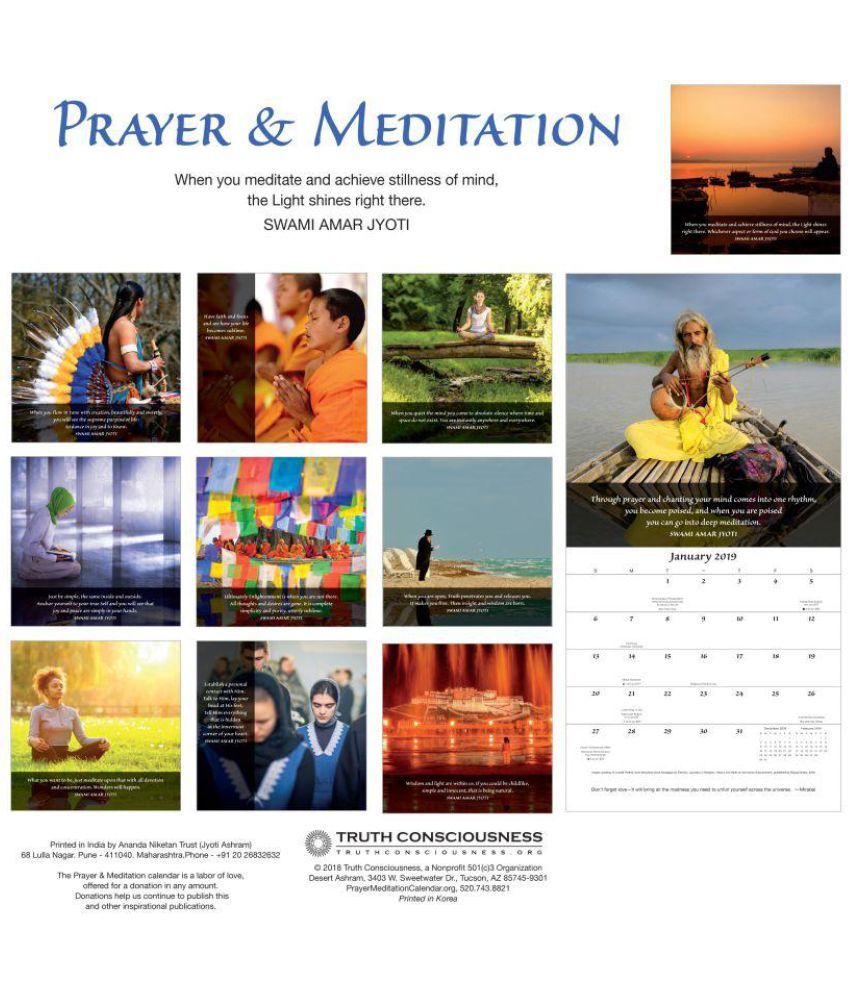 JL Collections Prayer & Meditation Wall Calendar 2019 Buy JL