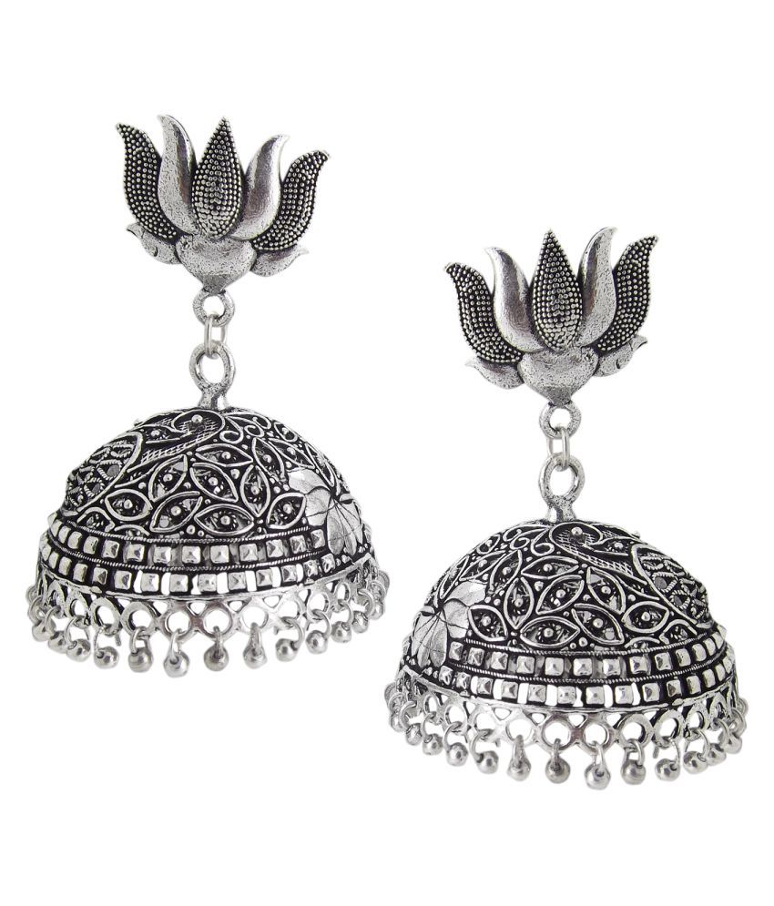 lotus jhumka earrings