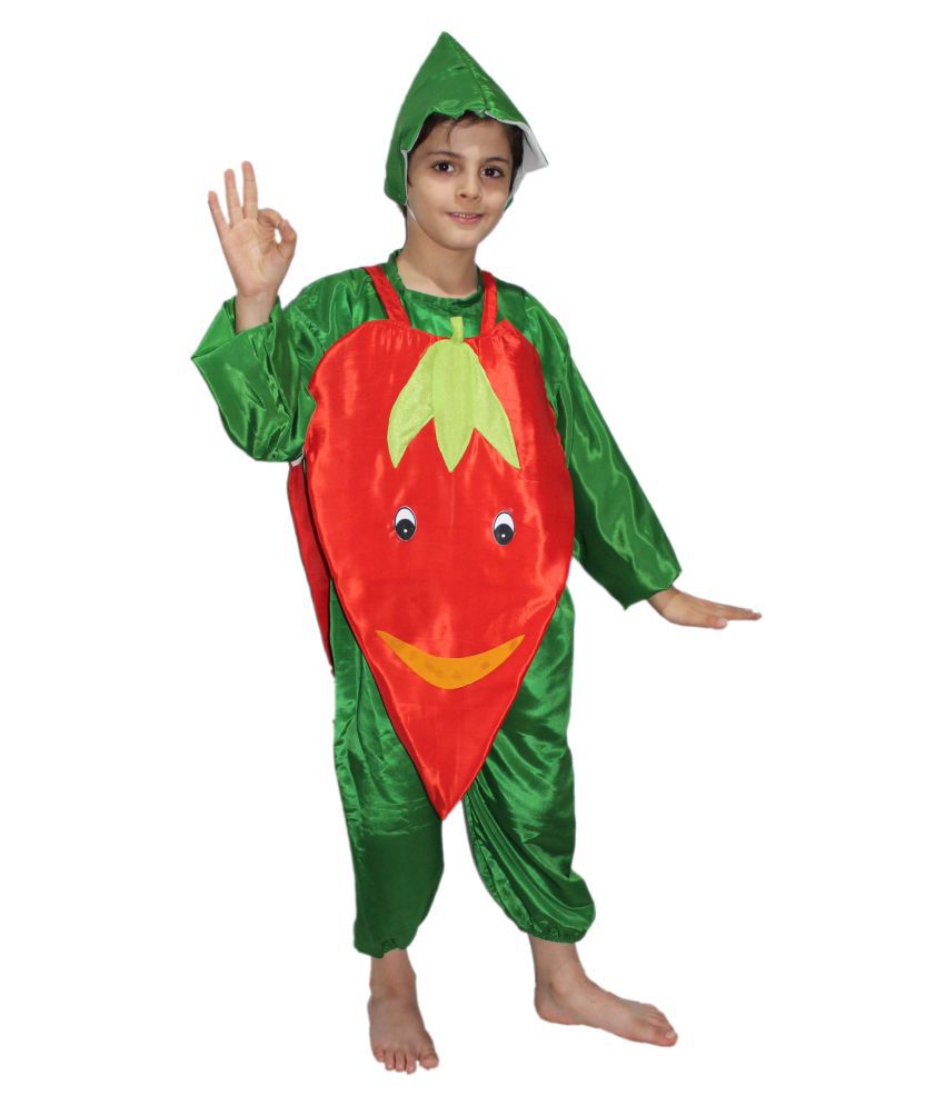     			Kaku Fancy Dresses Red Chilly Vegetables Costume For Kids School Annual function/Theme Party/Competition/Stage Shows Dress