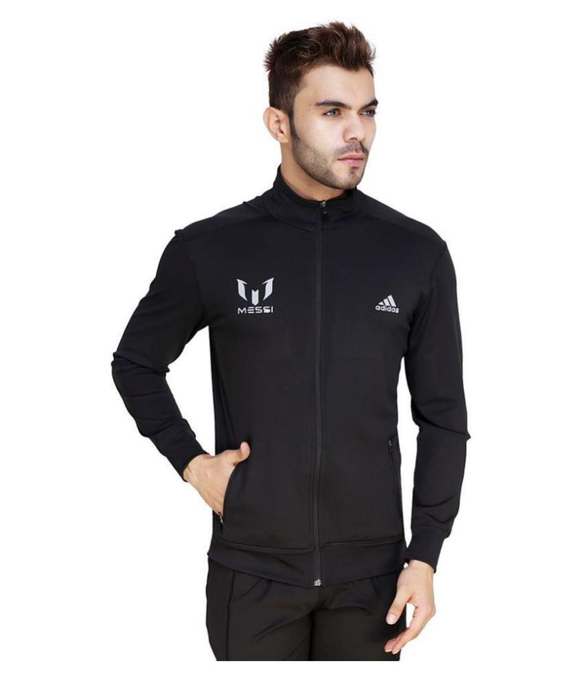 Adidas Black Polyester Terry Jacket 