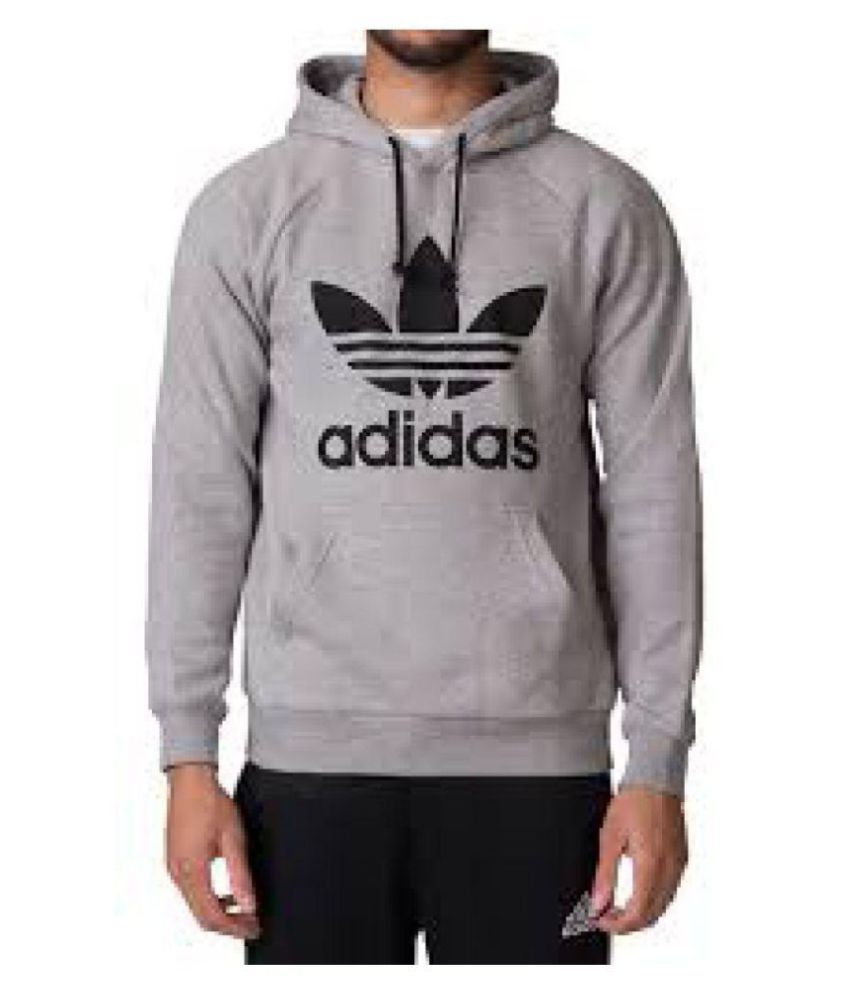 Adidas Grey Hooded Sweatshirt - Buy Adidas Grey Hooded Sweatshirt Online at Low Price in India 