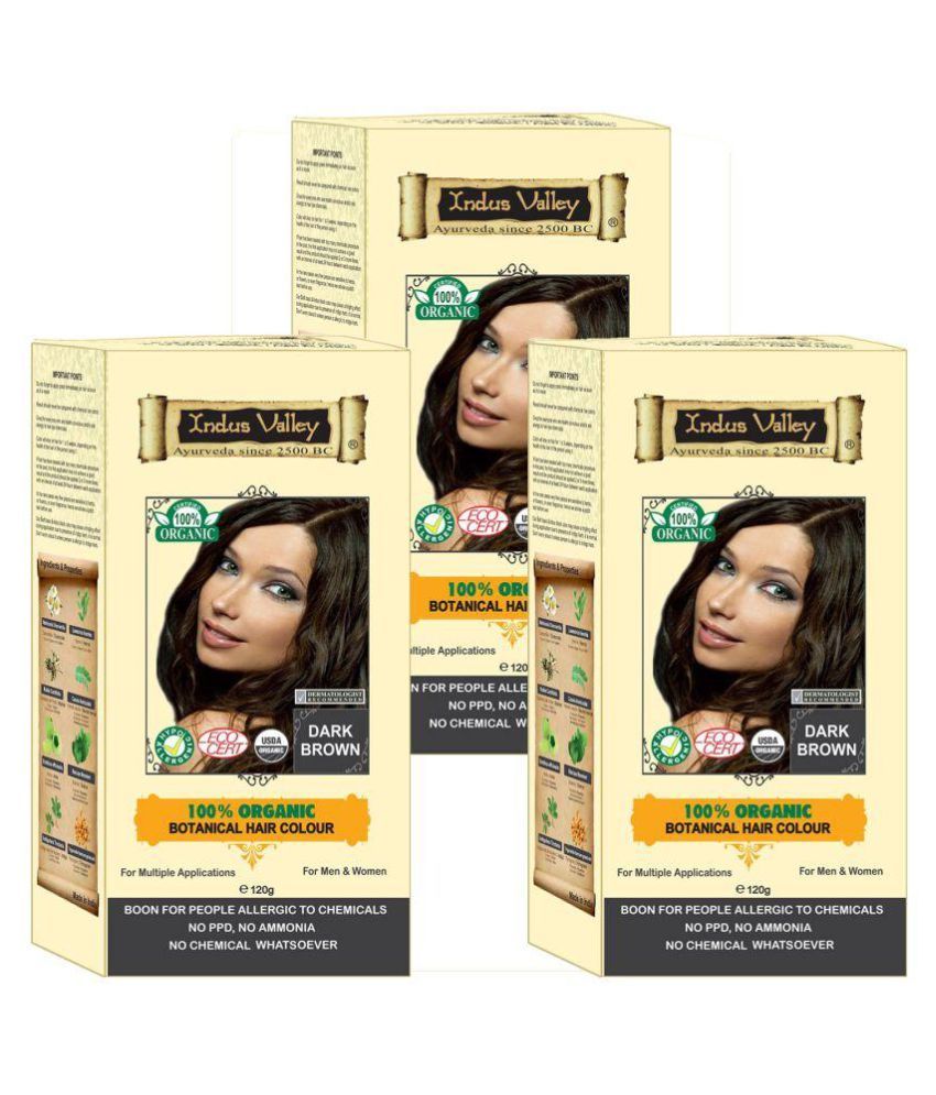 Indus Valley Hair Fibers Dark Brown 120 g Pack of 3 Buy Indus Valley