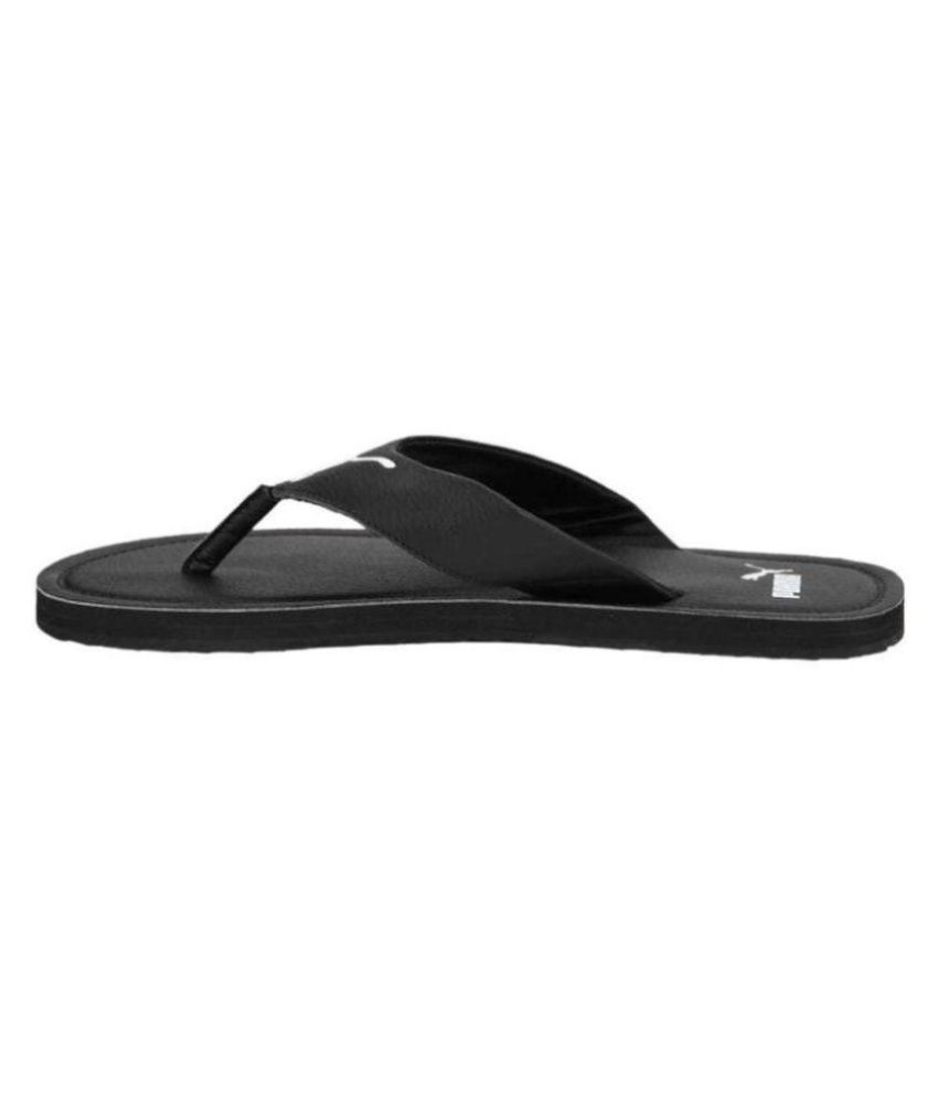 puma black thong flip flop