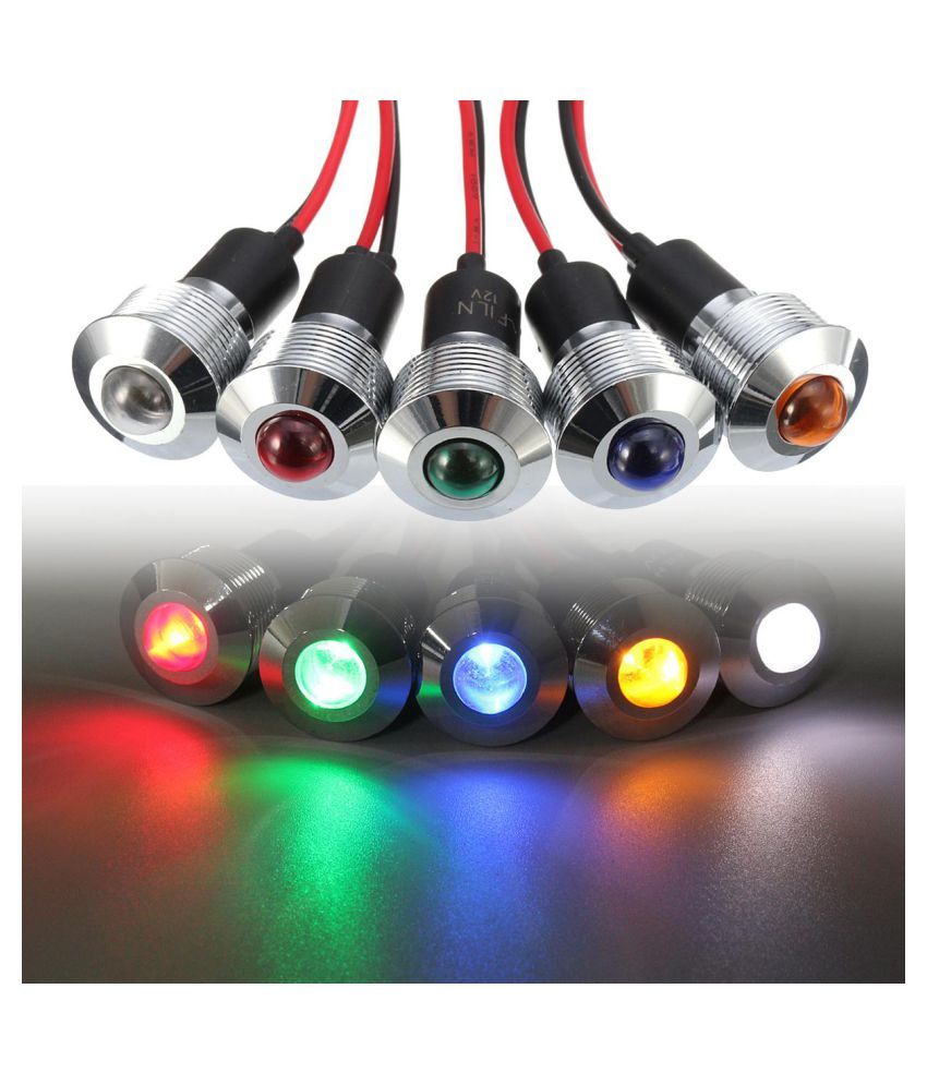 Waterproof 12mm LED Indicator Warning Light Lamp Pilot Panel Dash Car Boat Truck - Foto 9