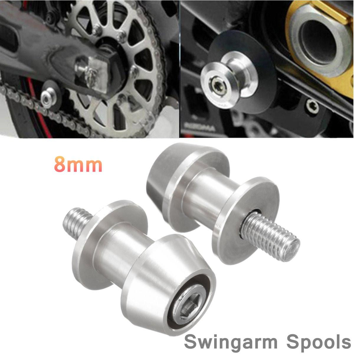 8mm Motorcycle Al Alloy Swingarm Arm Spool Slider Stand Bobbin For