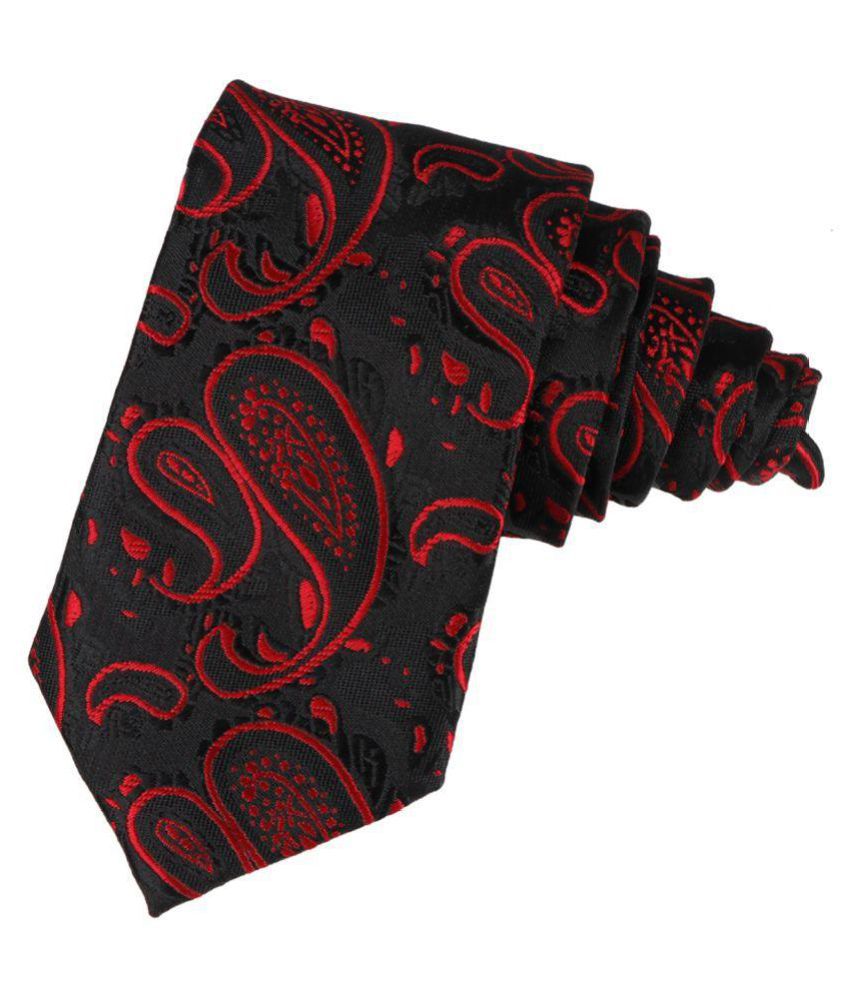 Adorn Black Paisley Polyester Necktie: Buy Online at Low Price in India ...
