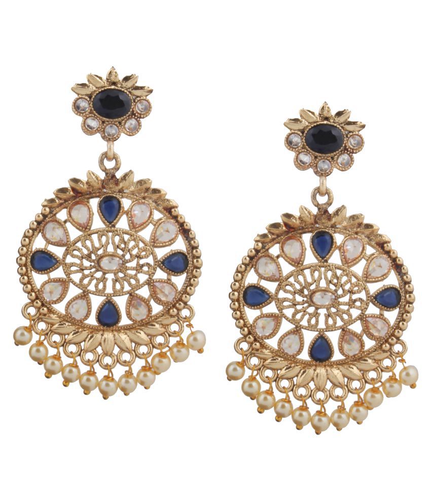     			Piah Fashion Stylish Royal Blue Earrings pearl \n Earring for Women