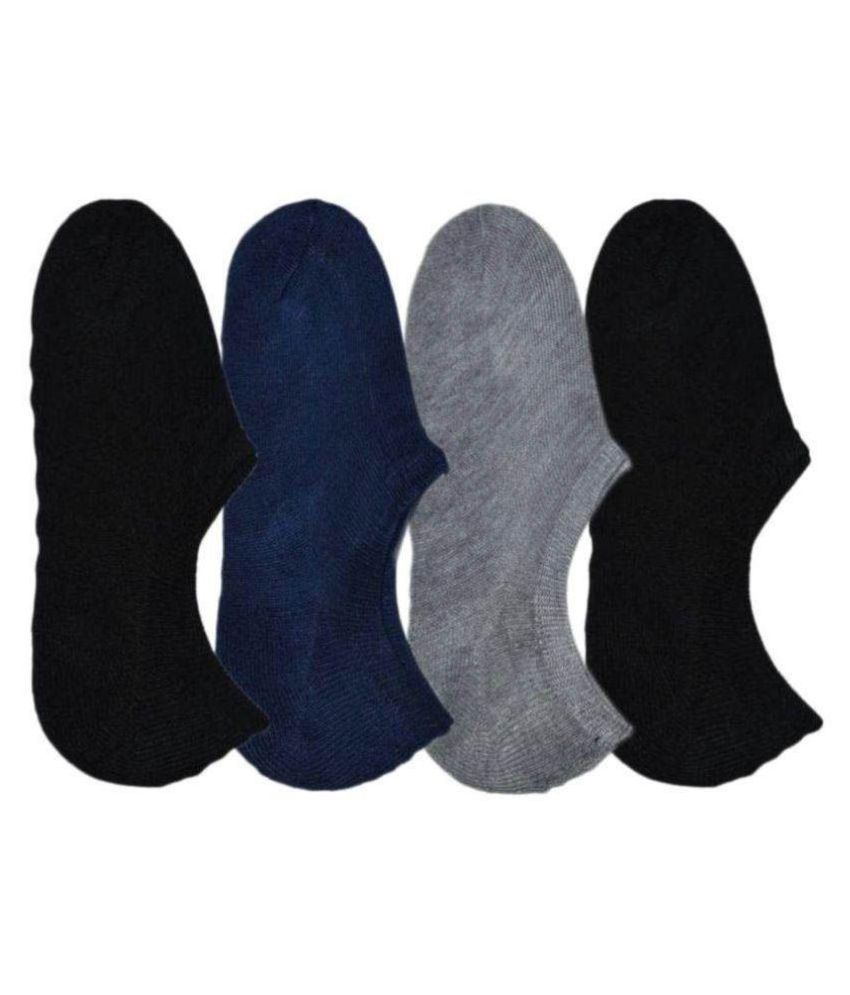     			Tahiro Multicolour Cotton Plain Footies Loafer Socks - Pack Of 4