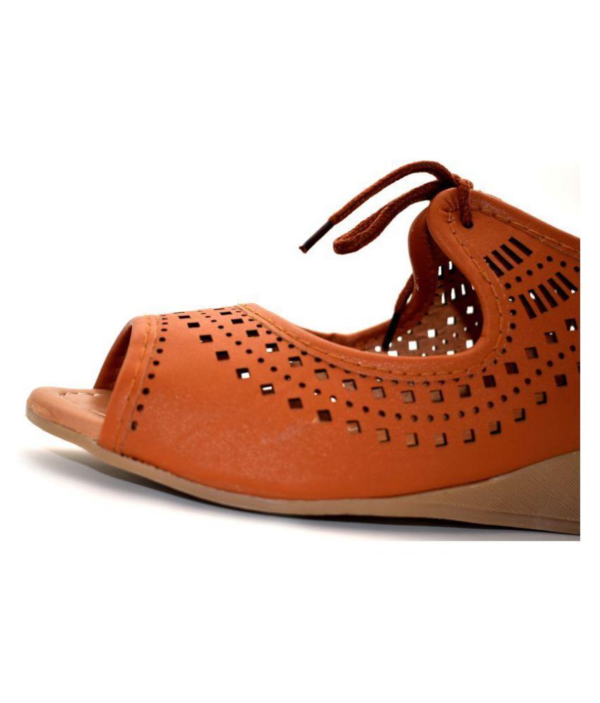 ZIAULA Tan Wedges Heels Price in India Buy ZIAULA Tan Wedges Heels