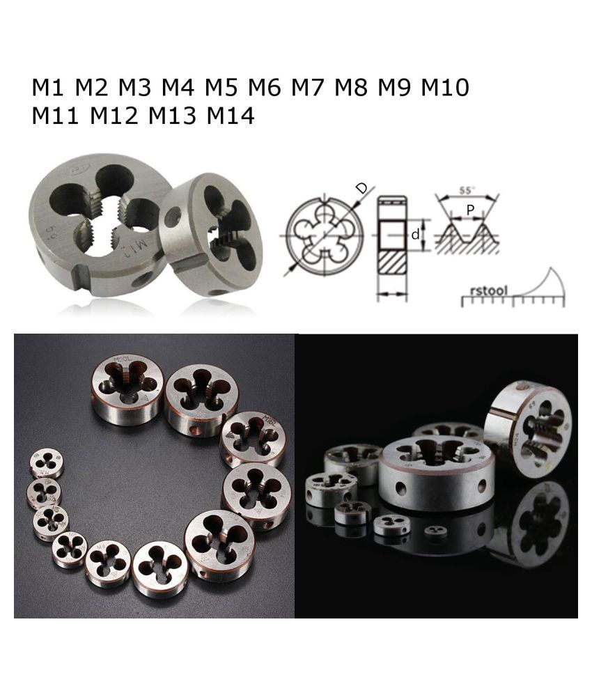 2015 Alloy Tool Steel Metric Right Hand Die Thread Size From M1To M14 25mm Pitch 