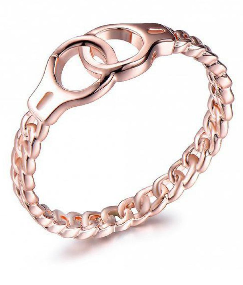 Creative Handcuffs Linkded Rose Gold Finger Rings Simple Womens Rings