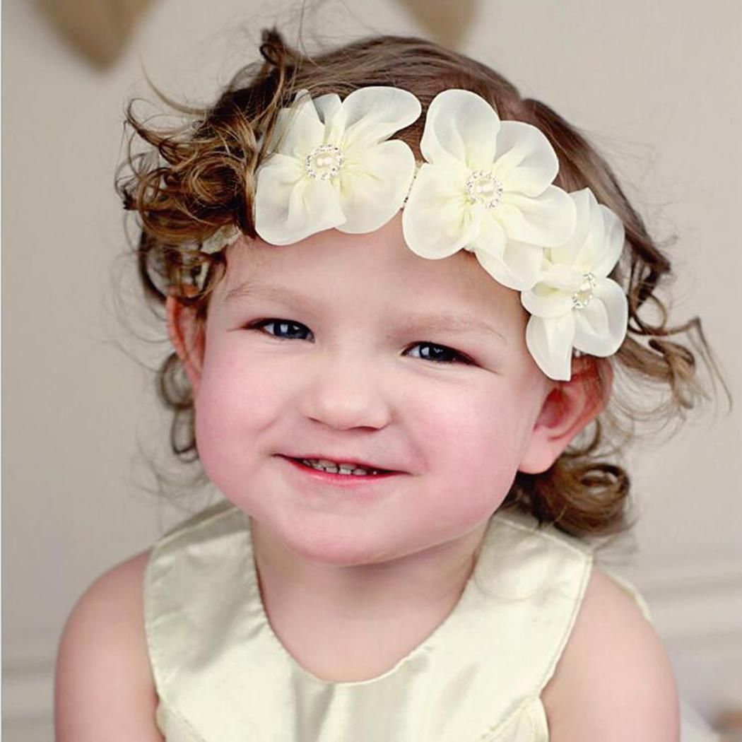 Baby Girls Baptism Headbands Infant Toddler Christening