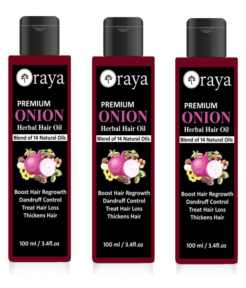     			ORAYA ONION Hair Oil- Blend 14 Natural Oil For Hair Growth- 300 ml Pack of 3