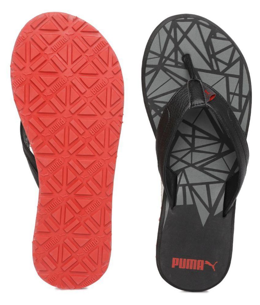 puma black thong flip flop