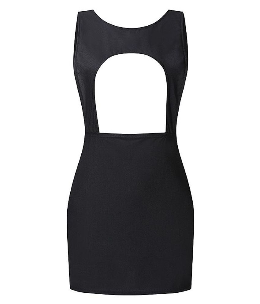 Sexy Night Club Wear Plus Size Womens Sleeveless Backless Hollow Out Bodycon Short Mini Dress 