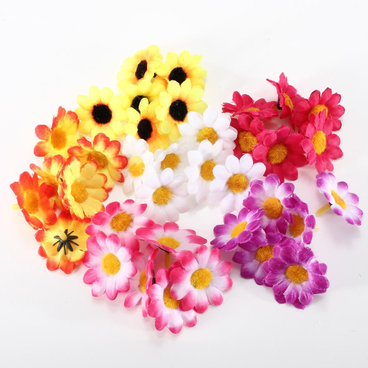 100X Artificial Silk Gerbera Flowers Daisy Sunflower Heads Wedding Decor NP2X 
