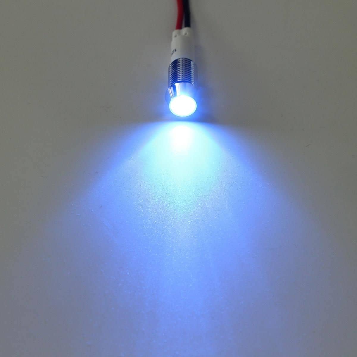 Luci Spia Per Cruscotto 8mm LED 6-36V - Indicatori Direzione E Avvertimento Per Auto E Barca