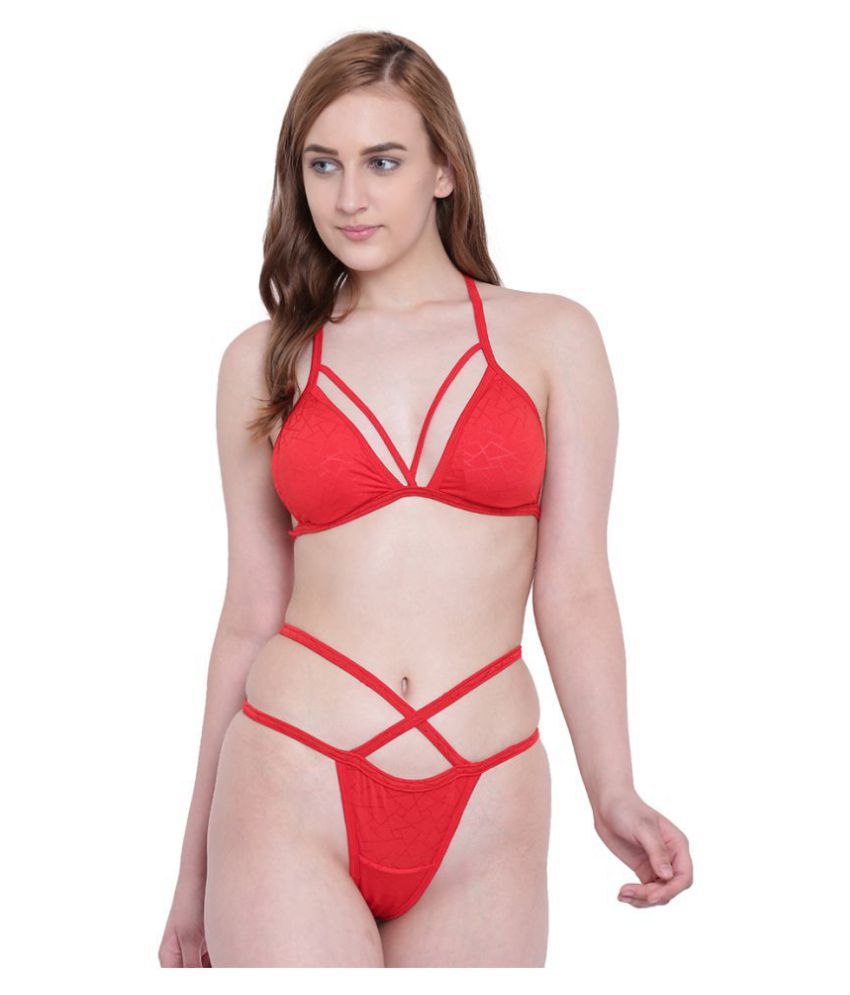     			La Intimo Polyester Red Beach Dresses