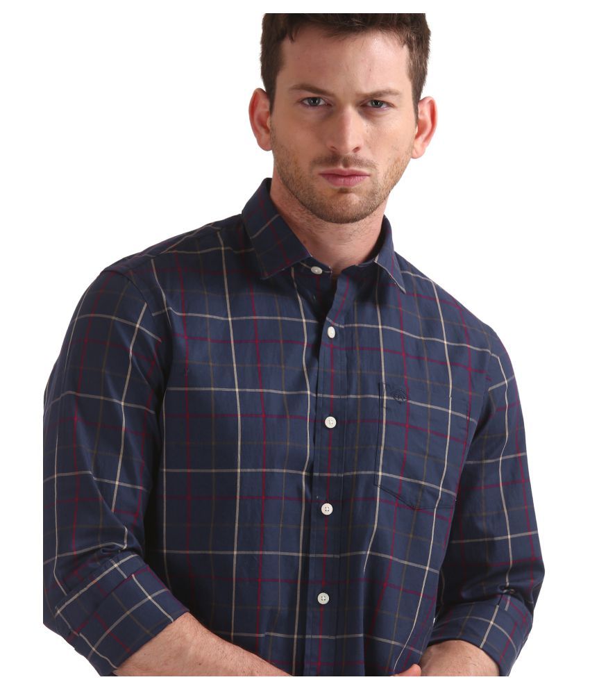 sky blue checks shirt