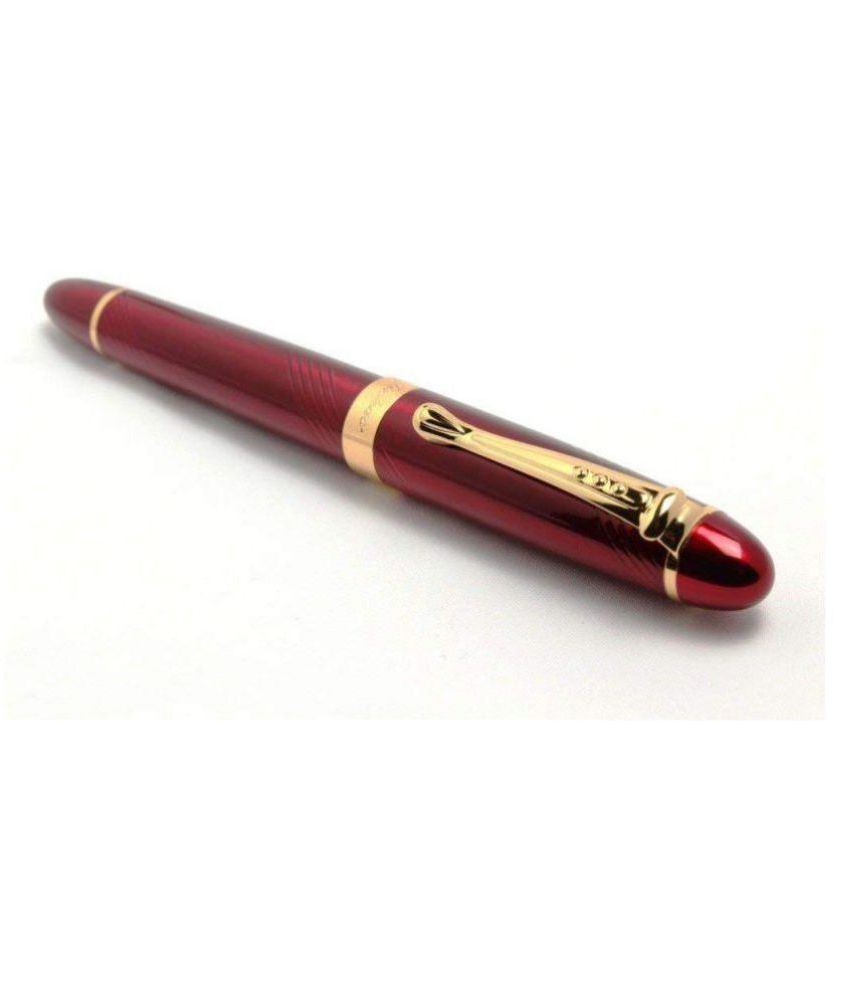     			Jinhao X450 Fountain Pen Shine Red Metal Body With Golden Trims 18kgp