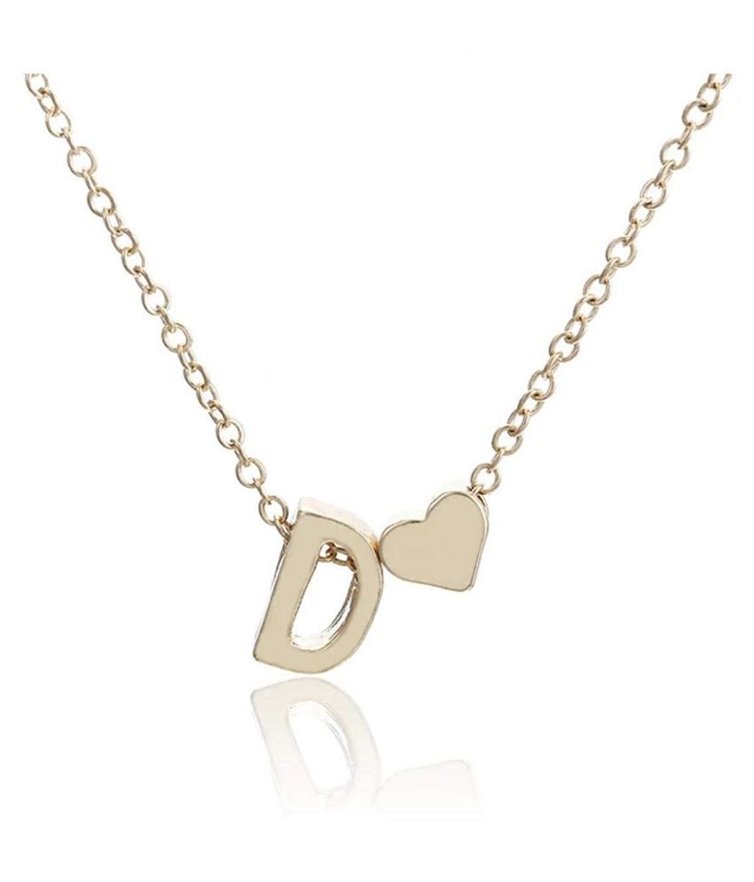 Personalized Love Heart 'D' Letter Alphabet Pendant Necklace for ...