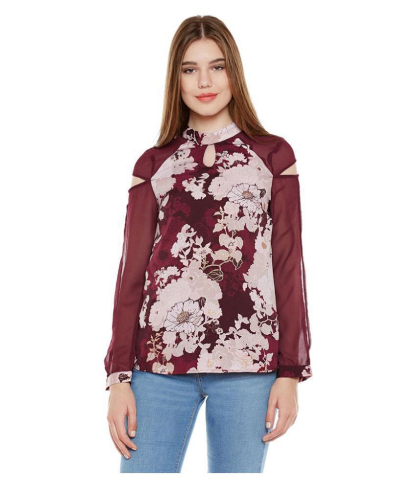     			Oxolloxo - Maroon Polyester Women's Regular Top ( Pack of 1 )