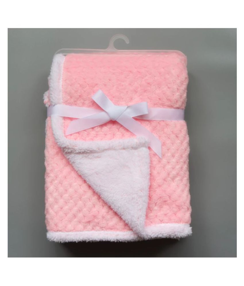 Brandonn Pink Flannel Baby Blanket ( 100 cm × 80 cm- 1 pcs): Buy ...