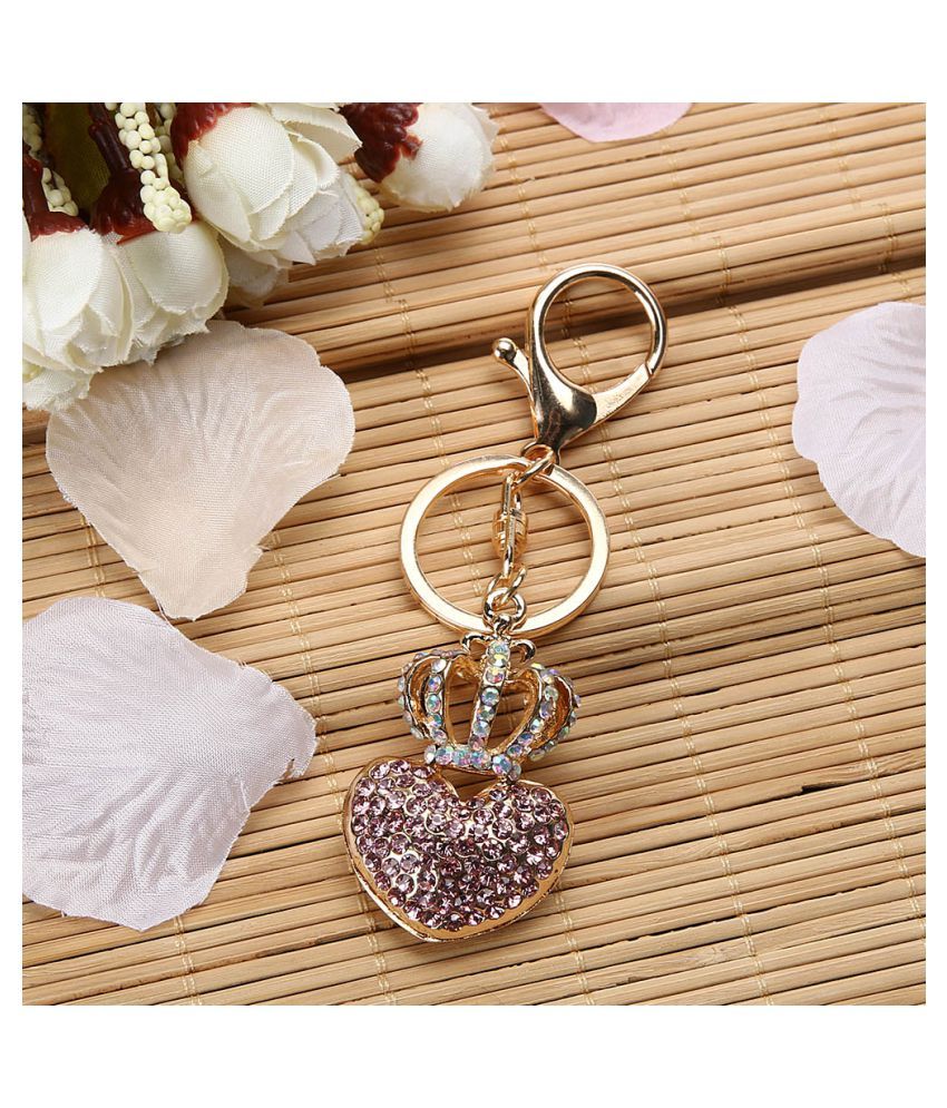 Fashion Jewellery Heart Car Women Bag Crystal Rhinestone Charm Pendant Key Chain Pink Buy Fashion Jewellery Heart Car Women Bag Crystal Rhinestone Charm Pendant Key Chain Pink Online At Low Price