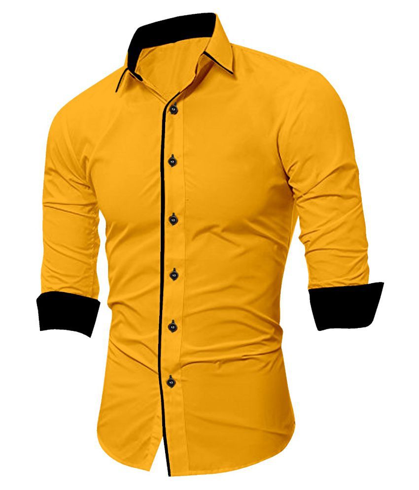     			SUR-T Cotton Blend Yellow Shirt