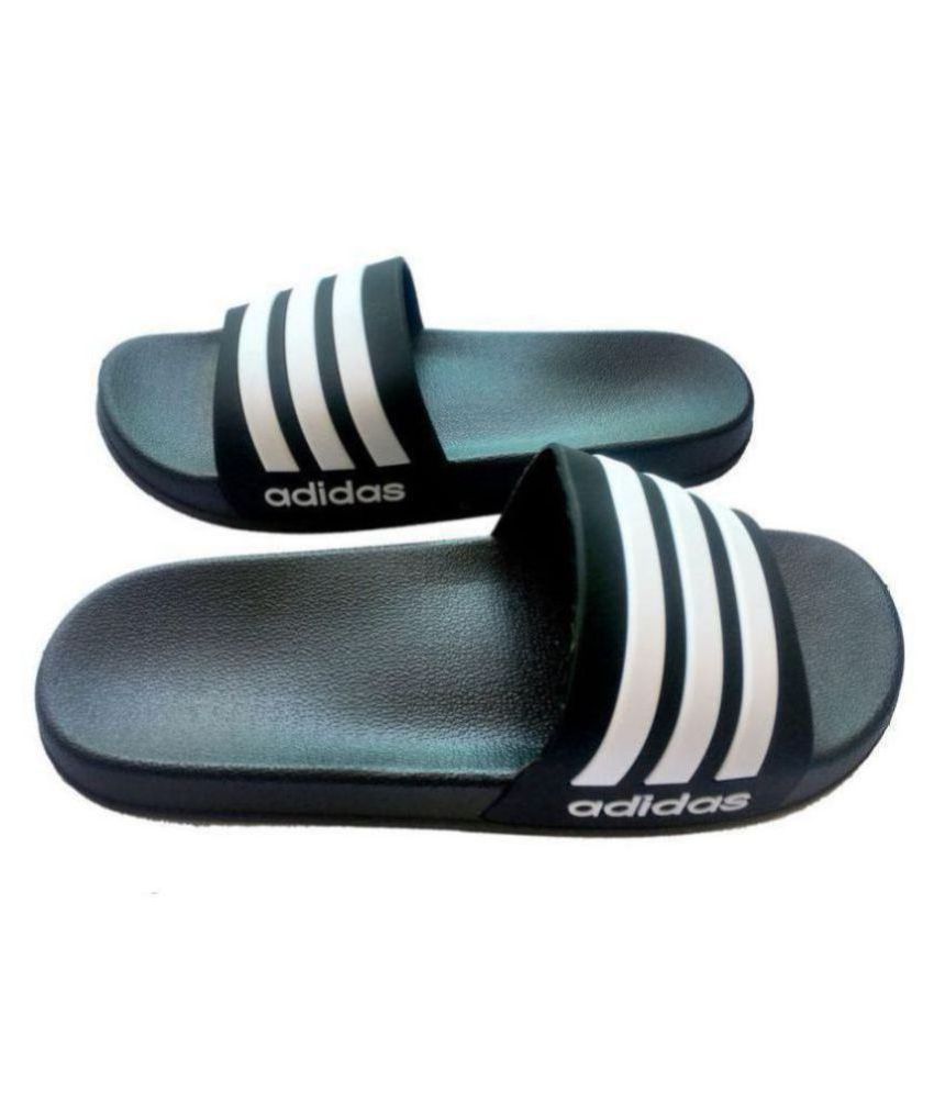 Adidas Black Slide Flip flop Price in India- Buy Adidas Black Slide ...