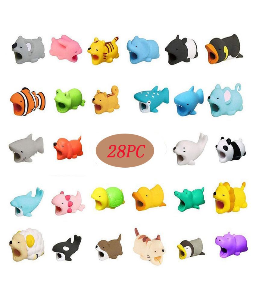 28pcs Cable Bite For Iphone Cable cord Animal Phone Accessory Protects Cute  - Chargers Online at Low Prices | Snapdeal India