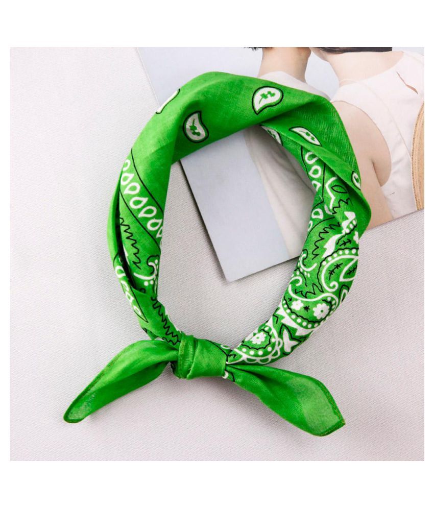 Hip Hop Women Men Shawl Cashew Flower Square Scarf Hair Band