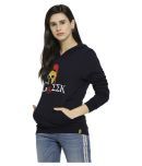 Campus Sutra Cotton Blue Hooded Sweatshirt