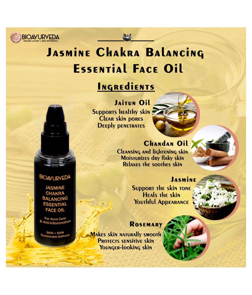 BioAyurveda Jasmine Chakra Balancing Face Oil Skin Tonic 60 mL Buy