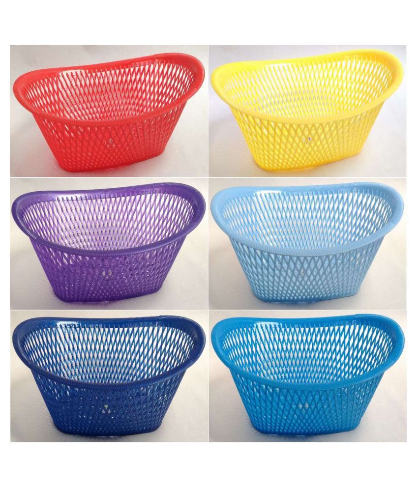 Pack Of 6 multipurpose multicolour baskets ( Good Quality Strong Body