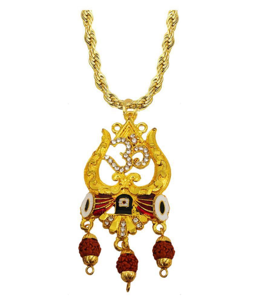 Men Style Religious Jewelry Beautiful Om Trishul Damaru Locket With
