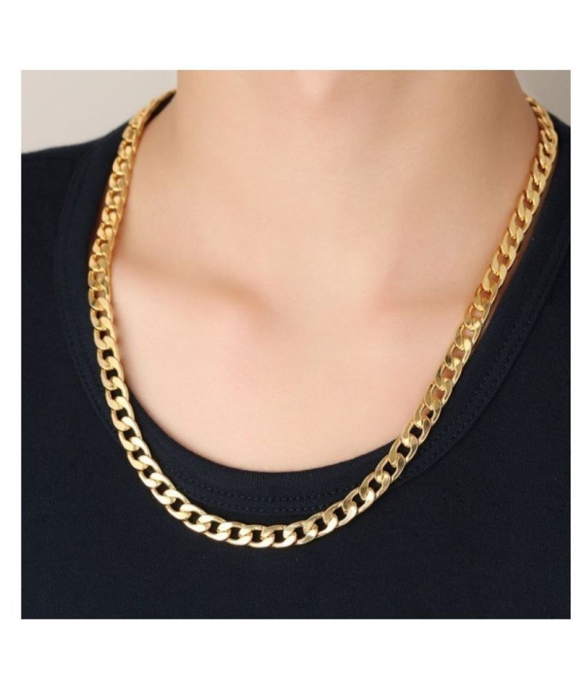     			One Gram Gold Plated Short length Chain 20 inches with 8mm width