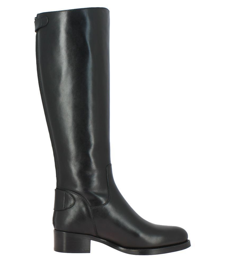 SAINT G Leather Black Knee Length Riding Boots Price in India- Buy ...
