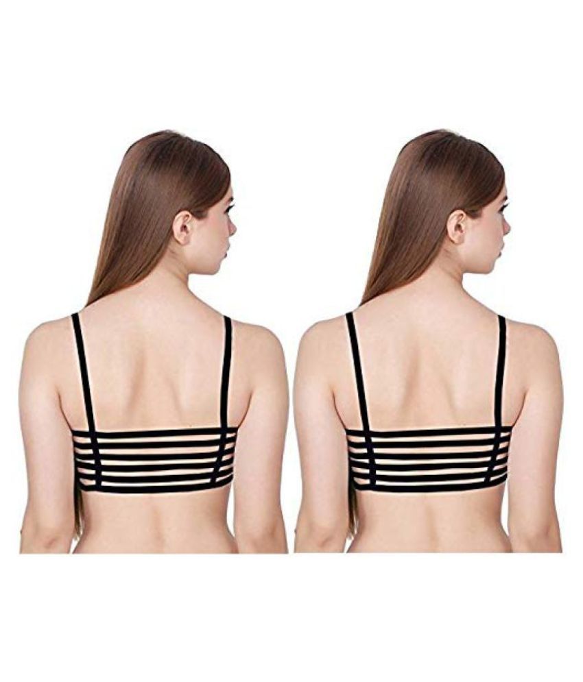     			Smooth & Style Pack of 2 Cotton Lycra Women's Push Up Bra ( Black )