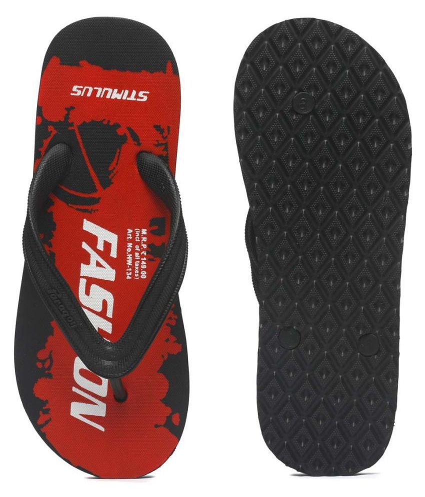 paragon red and black slippers