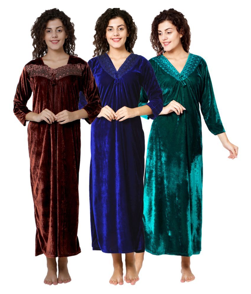 Gospel Velvet Night Dress - Multi Color 