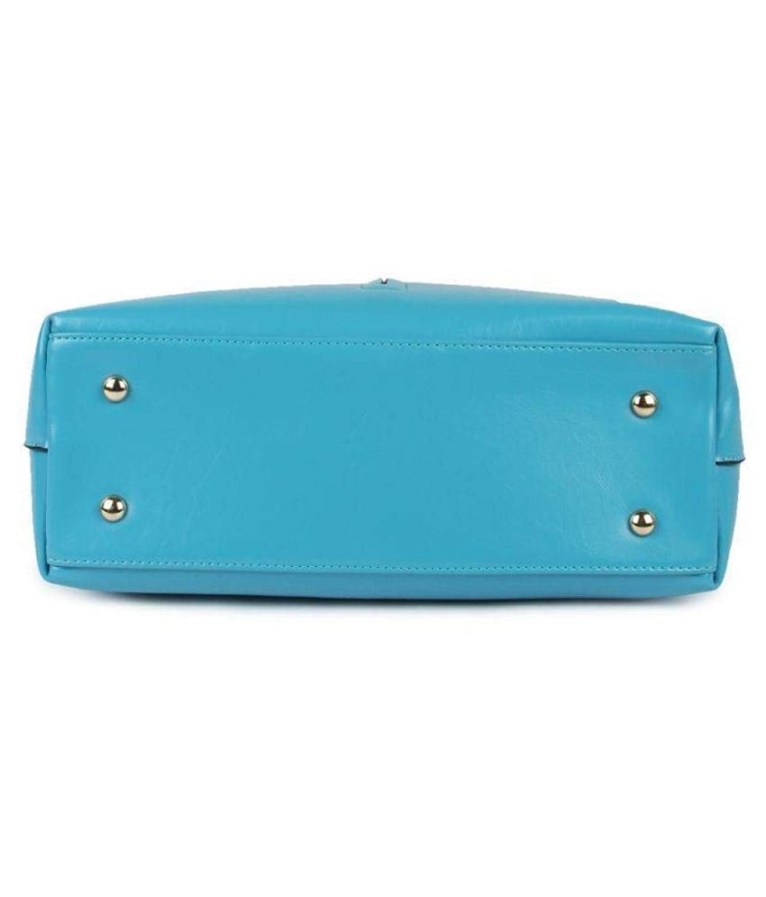 LACIRA Turquoise Faux Leather Shoulder Bag - Buy LACIRA Turquoise Faux ...