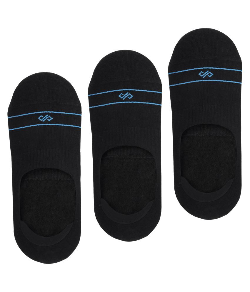     			Dynamocks Black Casual No Show Socks Pack of 3