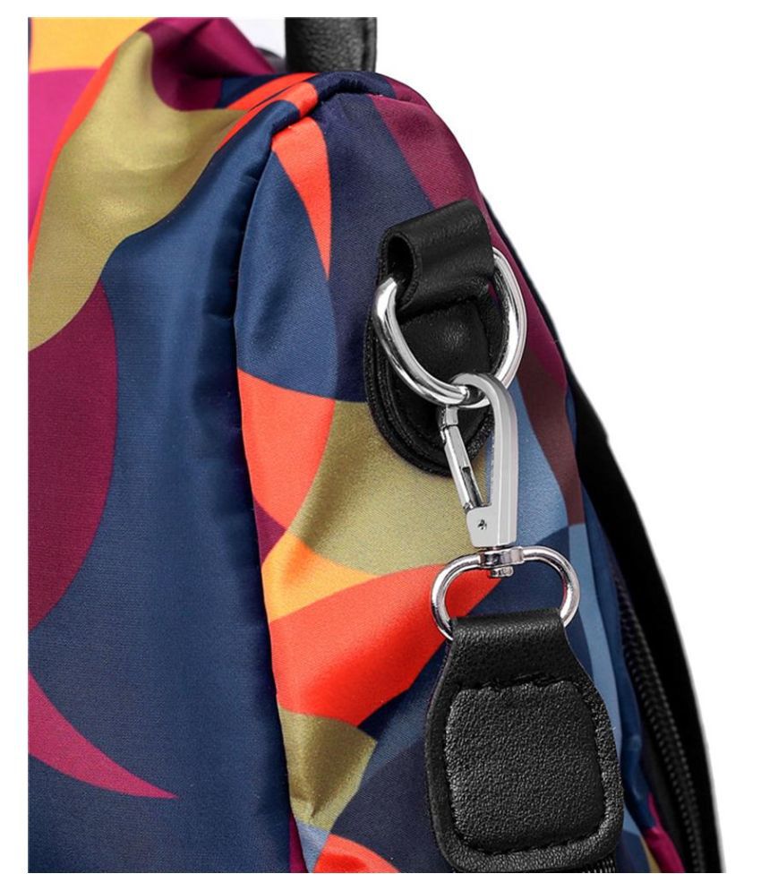 Waterproof Multicolor Print Backpacks Women Anti Theft Travel Shoulder ...