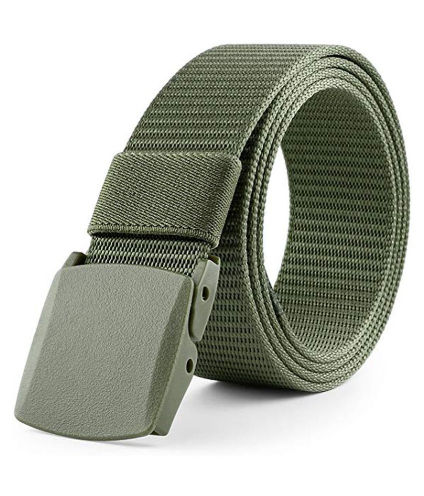 Edifier - Green Nylon Men's Casual Belt ( Pack of 1 )
