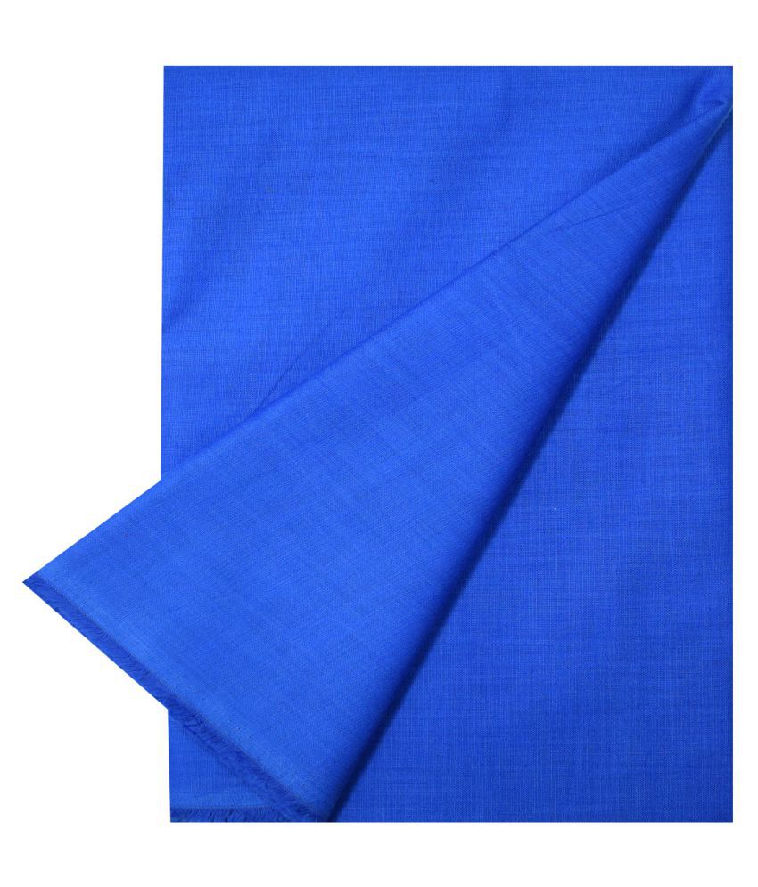 KUNDAN SULZ GWALIOR Blue Cotton Blend Unstitched Shirt pc