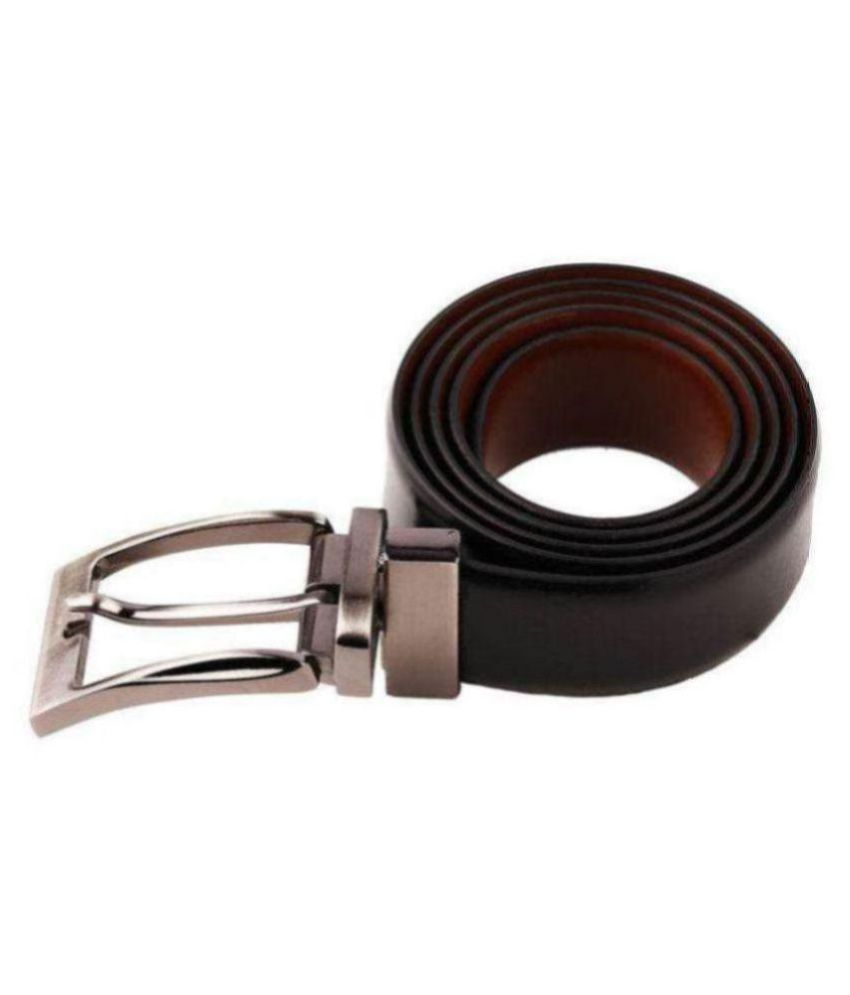     			RUNSI INTERNATIONAL Black Faux Leather Formal Belt