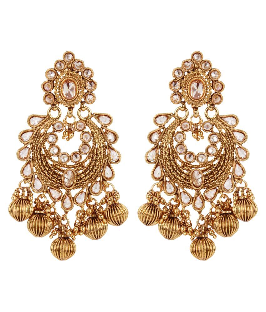 Steorra jewels Golden Dangler Hanging Earings for Women and Girls - Buy ...