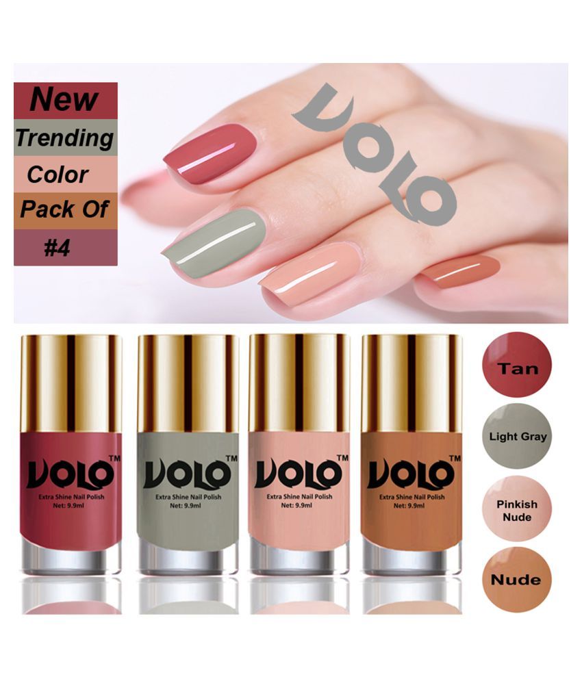 VOLO Grand Shine lasting High Definition Nail Polish Tan,Gray,Nude