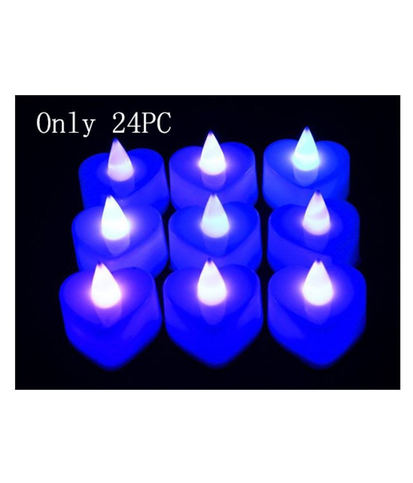 Pay 24pc Blue Heart Shaped Used To Light Up Decorations Love